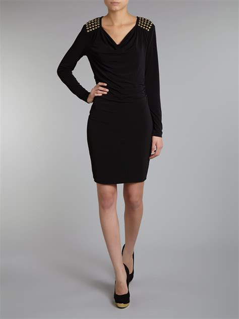 michael kors black studded dress long sleeve|Michael Kors dresses outlet.